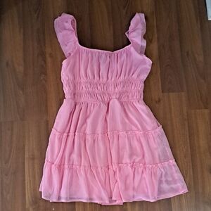 Streetwear Society Light Pink Ruffle Sun Dress